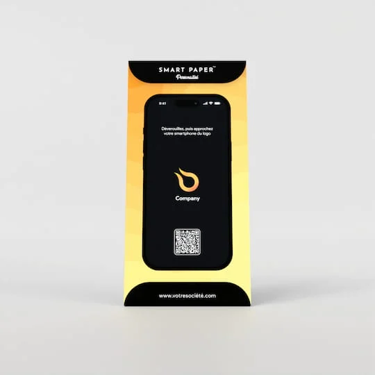 Smart Paper – Porte-visuel de table NFC & QR Code